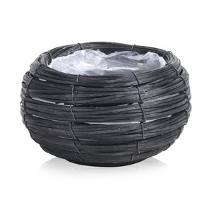 Pot/Planter Flower Vase black Basket 19cm