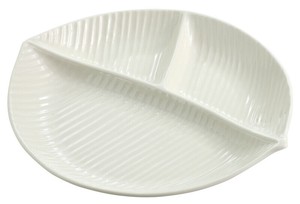 【特価品】磁器単品■Foglia 仕切りプレート　ホワイト