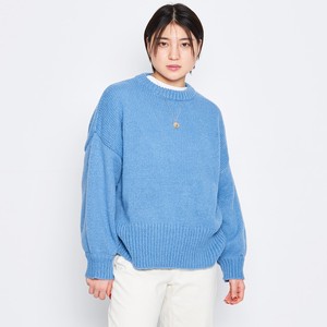 Sweater/Knitwear Knitted Mock Neck Puff Sleeve