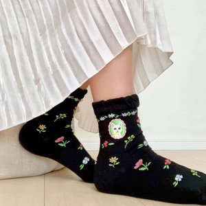 2 3 Embroidery Design Socks Cat Botanical Flower