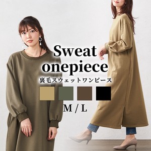 Casual Dress Brushed Long Sleeves L One-piece Dress Ladies'