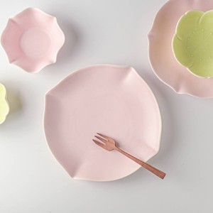 美浓烧 大餐盘/中餐盘 特价 粉色 日式餐具 日本制造