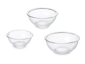 Mixing Bowl Heat Resistant Glass Set of 3