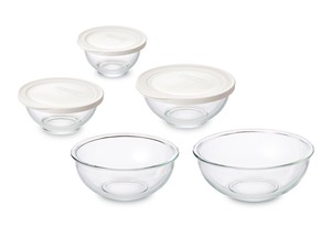 Mixing Bowl Heat Resistant Glass Set of 5