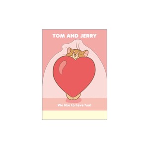 T'S FACTORY Memo Pad Pink Tom and Jerry Die-cut