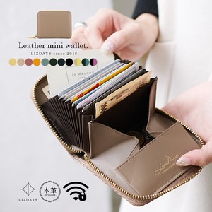 Mini Wallet Genuine Leather Bellows Round Fastener Card Case DAY Days