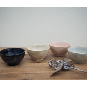 Mino ware Rice Bowl 4-colors Made in Japan