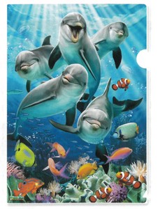 【海の生き物】3Dクリアホルダー　ハワードロビンソン　イルカの喜び　18541