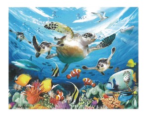 【海の生き物】3Dポスター　ハワードロビンソン　ウミガメの旅　28523