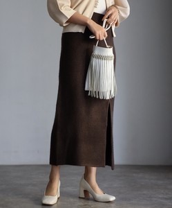 Skirt Slit Front Knit Skirt