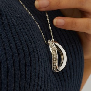 Plain Silver Chain Necklace sliver Pendant Jewelry Ladies Made in Japan