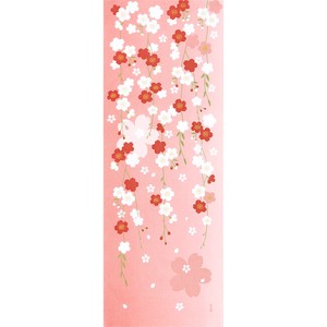 【濱文様】　絵てぬぐい　枝垂れ桜の夢　【春の人気者】　(日本製)