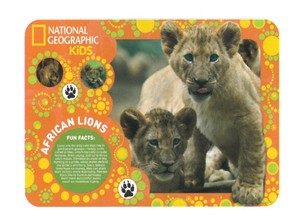【動物】3Dランチョンマット　ナショナルジオグラフィック　ライオン　40100
