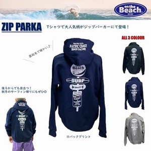 オンザビーチ on the Beach【 ジップアップ パーカー 】ブラック ネイビー グレー 全3色  OTB-ZP3