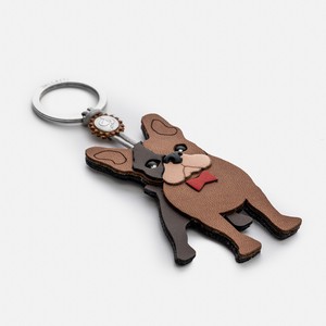 Leather Key Holder Apple Leather Bulldog Light Brown Collection