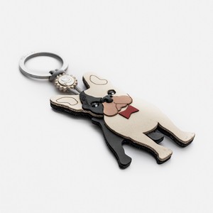 Leather Key Holder Apple Leather Bulldog White Collection