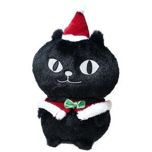 【ぬいぐるみ】サンタネコマン クッションS クリスマス ブラック ねこ