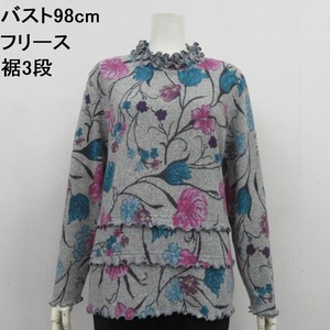 Fleece Floral Pattern 3 Steps High Neck T-shirt 1 4 8 6