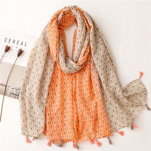 Unisex Tassel Attached Large Format type Geometry Stole Scarf 25