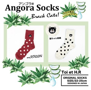 This Season Angola Aloe Processing Cat Embroidery Dot Socks