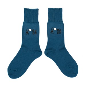 materi* socks （ミズノマサミ）プリントクルーソックス  日本製