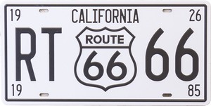 アンティークメタルエンボスプレート "66 CALIFORNIA"