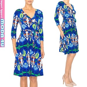 Casual Dress V-Neck One-piece Dress 7/10 length