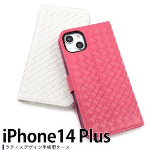 Smartphone Case iPhone 1 4 Plus Lattice Design Notebook Type Case
