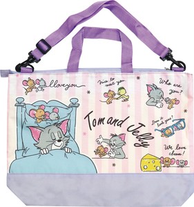 Fastener 2WAY Tote Bag Character Tom and Jerry Pastel Handbag