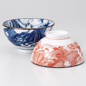 Mino ware Rice Bowl Dragon 2-colors Made in Japan