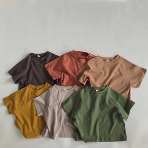 Kids' Short Sleeve Shirt/Blouse Plain Color Unisex Kids Short-Sleeve
