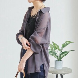 シアーシフォンクレープシャツ　ブラウス　  SS　AW