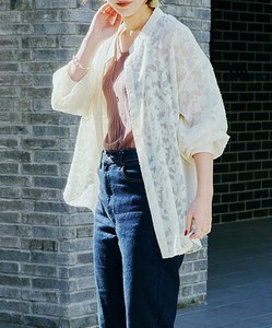 Button-Up Shirt/Blouse Jacquard Lace