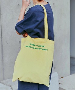 ★ワッフル素材ロゴトートバッグSS　ぽこぽこ　刺繍　マザーバッグ
