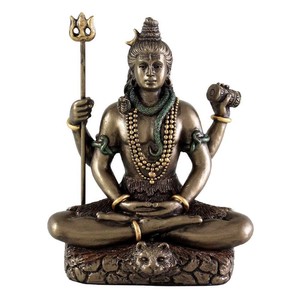 ヒンドゥー教の主神 瞑想するシヴァ神(吉祥神) 世界の創造、維持、再生を司る最高神（輸入品）