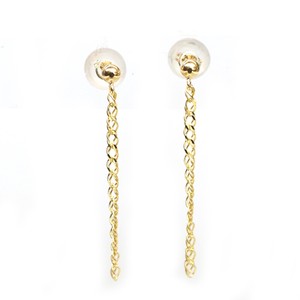 Pierced Earrings Gold Post Gold Long