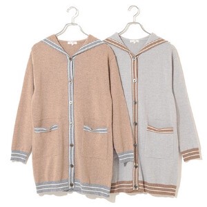 Sweater/Knitwear Hooded Cardigan Sweater Cashmere