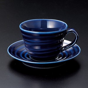 コーヒーカップ&ソーサー ルリ雲型 日本製 美濃焼 モダン 陶器
