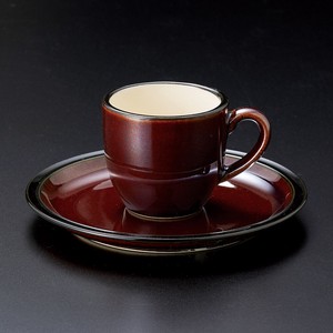 コーヒーカップ&ソーサー BlackRust(チャコール) 日本製 美濃焼 モダン 陶器