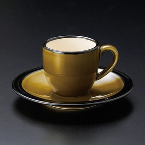 Mino ware Cup & Saucer Set Olive Saucer Pottery Made in Japan