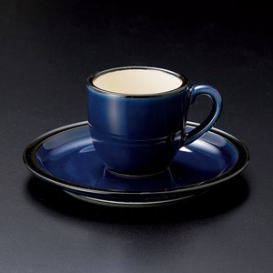 Mino ware Cup & Saucer Set Navy Saucer Pottery Made in Japan
