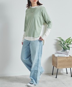 Fleece Color Scheme Long Dolman Pullover Long Sleeve Bi-Color