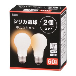 白熱電球 E26 60W形 シリカ 2個セット