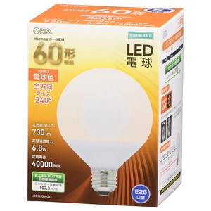 LED電球 ボール電球形 E26 60形相当 電球色