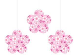 【日本製】桜オーナメント3個セット（小桜）　春飾り【店舗装飾】
