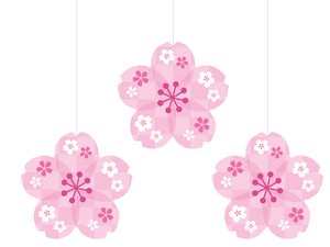 【日本製】桜オーナメント3個セット（春桜）　春飾り【店舗装飾】