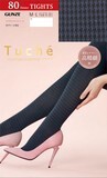 【GUNZE】TUCHE　ファッションタイツ　マイクロハウンドトゥース　＜日本製＞