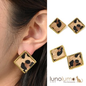 Pierced Earringss sliver Animal Print Leopard Print Ladies