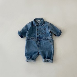 韓国スタイル　デニムワークオーバーオール　ベビー　新生児　キッズ　子供服