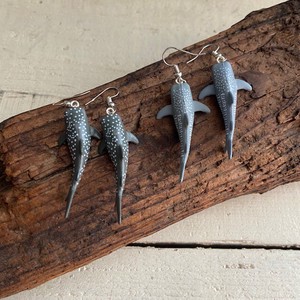Pierced Earring Silver Post Whale Shark